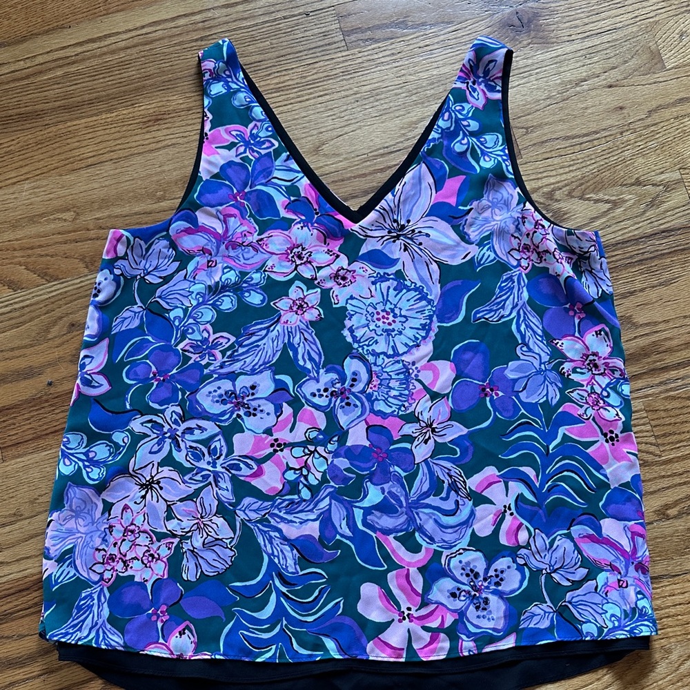 Lilly Pulitzer Flora,V-Neck, Reversible Sleeveless Top